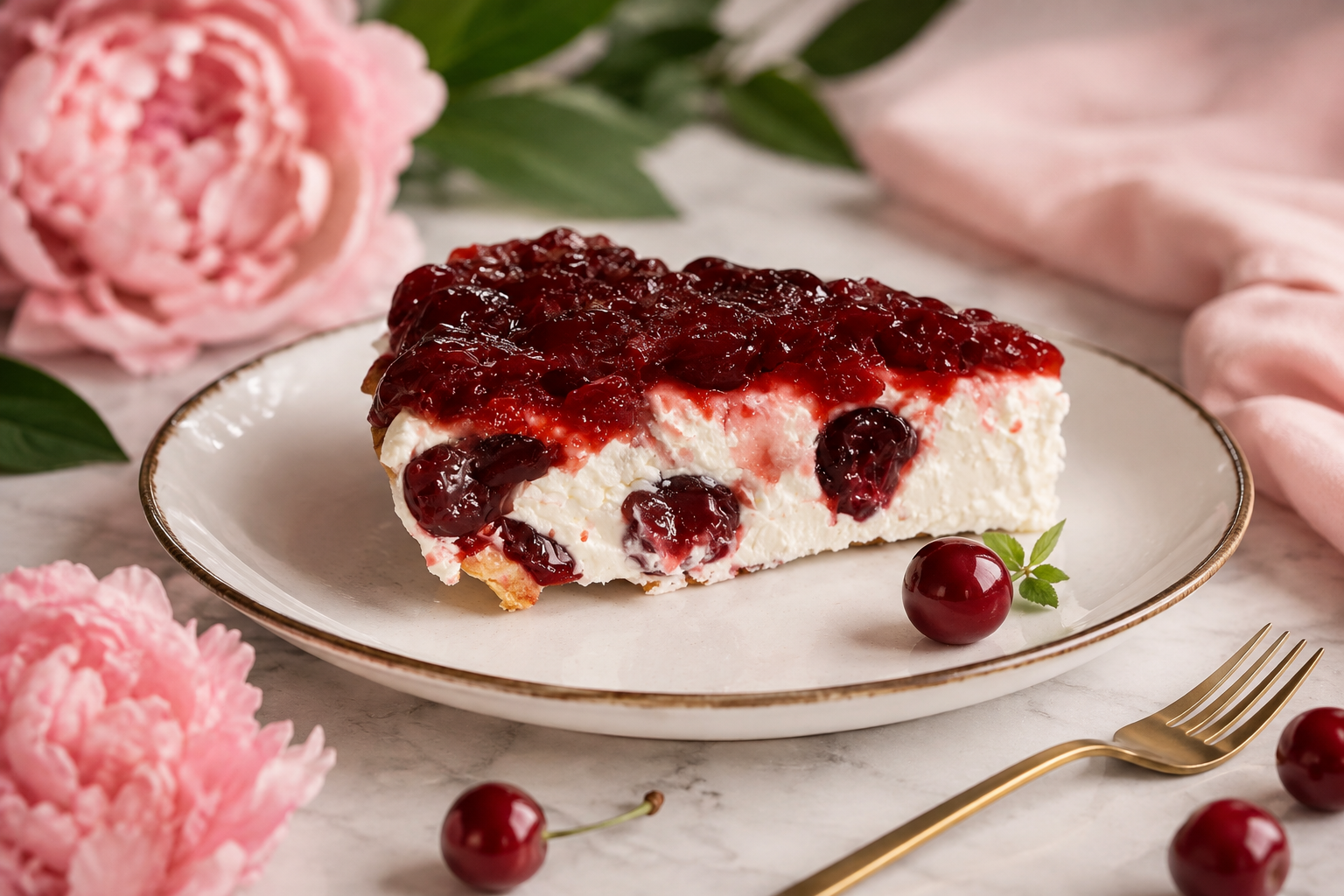 Yoğurtlu Vişneli Çikolatalı Tart